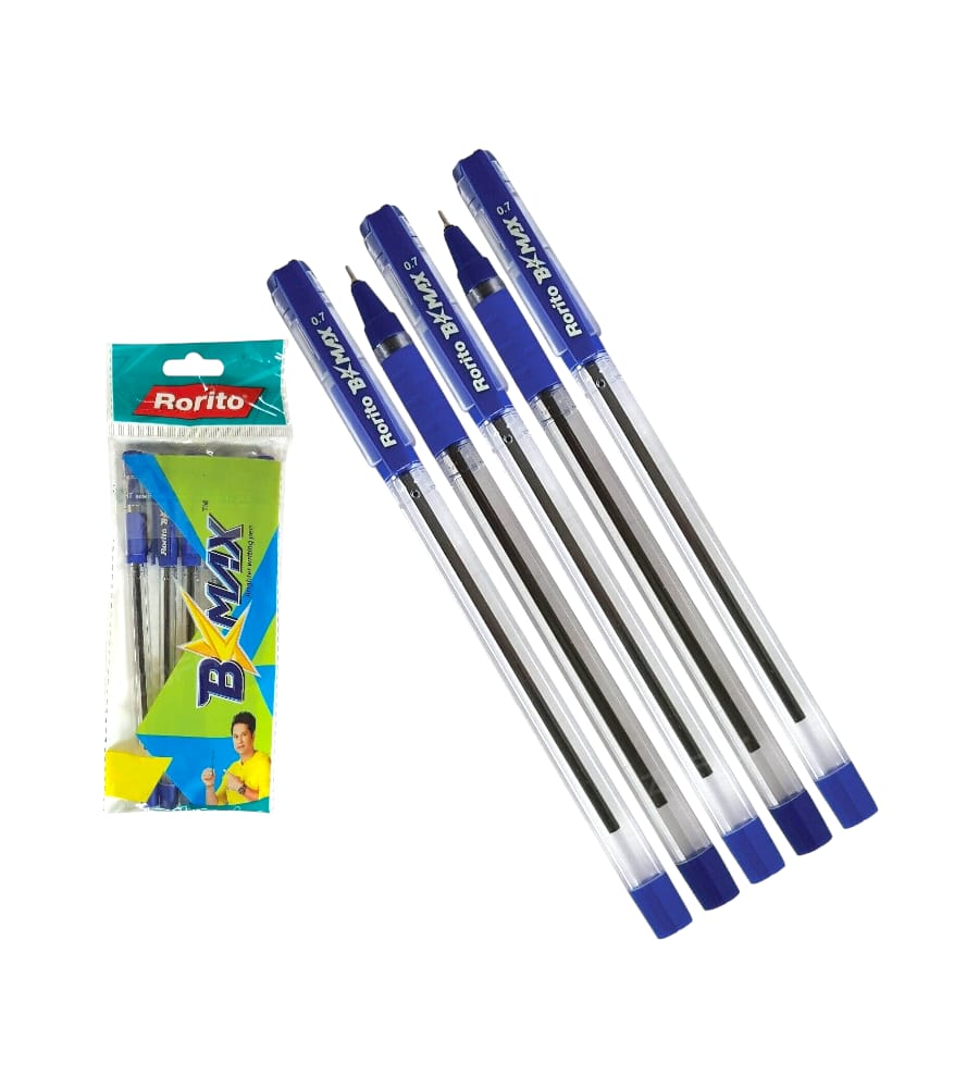 RORITO B Max Brighter Writer Ball Pen (Pack Of 10), Blue